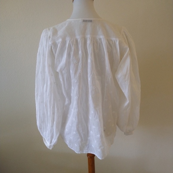 Mes Demoiselles Paris Women’s Cotton Blouse White Size 0 Embroidered Top - Picture 5 of 12